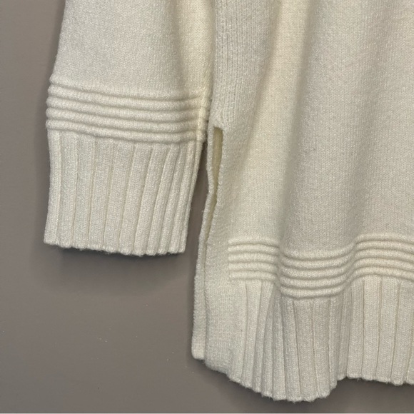 Anthropologie Margarita Mock Neck Tunic Sweater M Ivory Shoulder Button - Picture 9 of 11